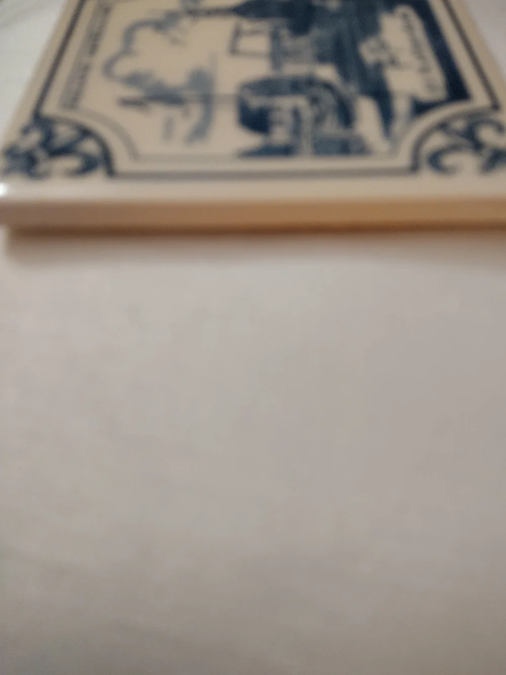 Blue and White Delft-Style Tile Plaque - Coaster